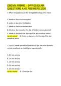 OBGYN ARDMS &ndash; DAVIES EXAM QUESTIONS AND ANSWERS 2026&period;docx&NewLine;&NewLine;