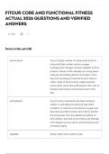 FITOUR CORE AND FUNCTIONAL FITNESS ACTUAL 2026 QUESTIONS AND VERIFIED ANSWERS