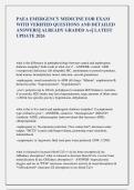 PAEA EMERGENCY MEDICINE EOR EXAM &NewLine;WITH VERIFIED QUESTIONS AND DETAILED &NewLine;ANSWERS&vert;&vert; ALREADY GRADED A&plus;&vert;&vert; LATEST &NewLine;UPDATE 2026