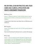 NR 509 FINAL EXAM 88 PRACTICE AND STUDY&NewLine;GUIDE 2026 CLINICAL APPLICATION AND&NewLine;HEALTH ASSESSMENT FRAMEWORK