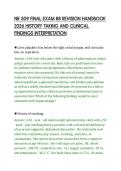 NR 509 FINAL EXAM 88 REVISION HANDBOOK&NewLine;2026 HISTORY TAKING AND CLINICAL&NewLine;FINDINGS INTERPRETATION