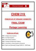 CHEM 219 Principles of Organic Chemistry Final Exam Test Bank &vert; 2026 Latest Update &vert; A&plus; Graded Exam Prep