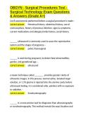 OBGYN - Surgical Procedures Test - Surgical Technology Exam Questions & Answers &lpar;Grade A&plus;&rpar;&period;docx&NewLine;&NewLine;