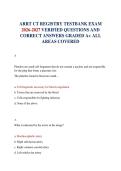 ARRT CT REGISTRY TESTBANK EXAM 2026-2027 VERIFIED QUESTIONS AND CORRECT ANSWERS GRADED A&plus; ALL AREAS COVERED