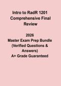 Intro to RadR 1201 Comprehensive Final Review PDF &vert; Radiography Exam Study Guide & Practice Notes
