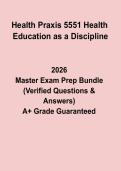 Health Praxis 5551 &ndash; Health Education as a Discipline PDF &vert; Study Guide & Exam Revision Notes