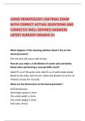 UAMS HEMATOLOGY LAB FINAL EXAM &NewLine;WITH CORRECT ACTUAL QUESTIONS AND &NewLine;CORRECTLY WELL DEFINED ANSWERS &NewLine;LATEST ALREADY GRADED A&plus; 