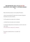 BIOCHEMISTRY FINAL EXAM 2025-2026 QUESTIONS AND CORRECT ANSWERS GRADED A&plus;
