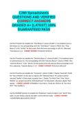 C268 Spreadsheets QUESTIONS AND VERIFIED CORRECT ANSWERS GRADED A&plus; -LATEST 2026-2027- 100- GUARANTEED PASS&period;docx&NewLine;&NewLine;