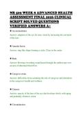 NR 509 WEEK 8 ADVANCED HEALTH&NewLine;ASSESSMENT FINAL 2026 CLINICAL&NewLine;SCRIPT SOLVED QUESTIONS&NewLine;VERIFIED ANSWERS A&plus;&NewLine;