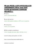 NR 509 WEEK 8 ADVANCED HEALTH&NewLine;ASSESSMENT FINAL 2026 TEST&NewLine;PAPER QUESTIONS ANSWERS&NewLine;GRADED A&plus;&NewLine;