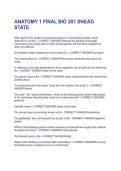 ANATOMY 1 FINAL BIO 201 SNEAD&NewLine;STATE  &vert; QUESTIONS AND ANSWERS &vert; 2026 UPDATE &vert; SOLVED 100&percnt; CORRECT&period;