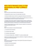 WGU D076 FINANCE SKILLS FOR MANAGERS OA PREP CORRECT 100&percnt;
