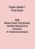 Public Health 1 Final Exam PDF &vert; Study Guide&comma; Practice Questions & Revision Notes