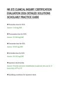 NR 572 CLINICAL INQUIRY CERTIFICATION&NewLine;EVALUATION 2026 DETAILED SOLUTIONS&NewLine;SCHOLARLY PRACTICE GUIDE