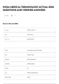 HOSA MEDICAL TERMINOLOGY ACTUAL 2026 QUESTIONS AND VERIFIED ANSWERS