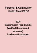 Personal & Community Health Final PRCC PDF &vert; Study Guide&comma; Practice Questions & Revision Notes