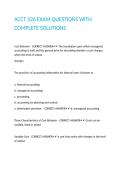 ACCT 526 EXAM QUESTIONS WITH COMPLETE SOLUTIONS