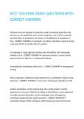 ACCT 526 FINAL EXAM QUESTIONS WITH CORRECT ANSWERS&period;