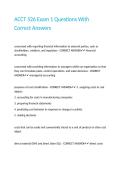 ACCT 526 Exam 1 Questions With Correct Answers