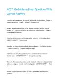 ACCT 526 Midterm Exam Questions With Correct Answers&period;