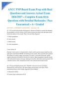 ANCC FNP Board Exam Prep with Real Questions and Answers Actual Exam 2026&sol;2027 &ndash; Complete Exam-Style Questions with Detailed Rationales &vert; Pass Guaranteed &ndash; A&plus; Graded&NewLine;&NewLine;