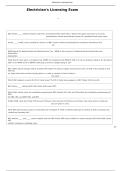 Electrician Licensing Exam Questions and Answers Updated Study Guide Graded A&plus;&NewLine;