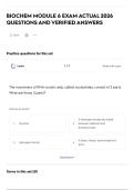 BIOCHEM MODULE 6 EXAM ACTUAL 2026 QUESTIONS AND VERIFIED ANSWERS