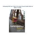 Anthropology&colon; What Does It Mean to Be Human&quest; Test Bank &vert; 2nd Canadian Edition &vert; By Lavenda&comma; Schultz & Zutter &vert; 2026 Latest Update &vert; A&plus; Graded Exam Prep