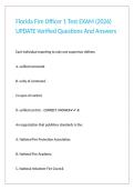 Florida Fire Officer 1 Test EXAM &lpar;2026&rpar; UPDATE Verified Questions And Answers 