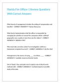 Florida Fire Officer 1 Review Questions With Correct Answers