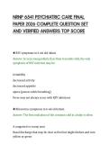 NRNP 6541 PSYCHIATRIC CARE FINAL&NewLine;PAPER 2026 COMPLETE QUESTION SET&NewLine;AND VERIFIED ANSWERS TOP SCORE