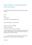 Florida Fire Officer 2 - Study Guide Questions With Correct Answers 