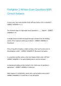 Firefighter 2 Written Exam Questions With Correct Answers