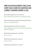 NRNP 6541 PSYCHOTHERAPY FINAL EXAM&NewLine;SCRIPT 2026 COMPLETE QUESTIONS AND&NewLine;CORRECT ANSWERS GRADED A PLUS