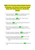 NURS 753 Final Exam&colon; Mental Health Theories&comma; &NewLine;Treatments&comma; and Policies Actual Exam Study &NewLine;Guide with Verified Answers &vert; Brand New &NewLine;Version 