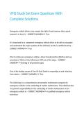 VFIS Study Set Exam Questions With Complete Solutions