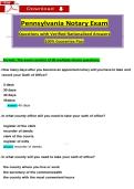 Pennsylvania Notary Exam Questions with Verified Rationalized Answers 100&percnt; Guarantee Pass