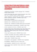 CONSTRUCTION MATERIALS AND TESTING EXAM QUESTIONS AND ANSWERS
