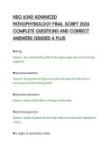 NSG 6340 ADVANCED&NewLine;PATHOPHYSIOLOGY FINAL SCRIPT 2026&NewLine;COMPLETE QUESTIONS AND CORRECT&NewLine;ANSWERS GRADED A PLUS