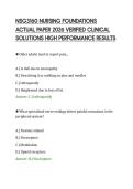 NSG3160 NURSING FOUNDATIONS&NewLine;ACTUAL PAPER 2026 VERIFIED CLINICAL&NewLine;SOLUTIONS HIGH PERFORMANCE RESULTS