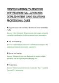NSG3160 NURSING FOUNDATIONS&NewLine;CERTIFICATION EVALUATION 2026&NewLine;DETAILED PATIENT CARE SOLUTIONS&NewLine;PROFESSIONAL GUIDE&NewLine;