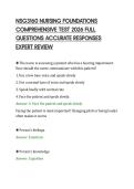 NSG3160 NURSING FOUNDATIONS&NewLine;COMPREHENSIVE TEST 2026 FULL&NewLine;QUESTIONS ACCURATE RESPONSES&NewLine;EXPERT REVIEW