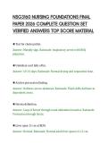NSG3160 NURSING FOUNDATIONS FINAL&NewLine;PAPER 2026 COMPLETE QUESTION SET&NewLine;VERIFIED ANSWERS TOP SCORE MATERIAL&NewLine;