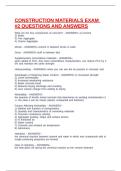 CONSTRUCTION MATERIALS EXAM &num;2 QUESTIONS AND ANSWERS