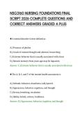 NSG3160 NURSING FOUNDATIONS FINAL&NewLine;SCRIPT 2026 COMPLETE QUESTIONS AND&NewLine;CORRECT ANSWERS GRADED A PLUS
