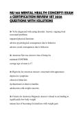 NU 160 MENTAL HEALTH CONCEPTS EXAM&NewLine;4 CERTIFICATION REVIEW SET 2026&NewLine;QUESTIONS WITH SOLUTIONS