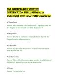 NYS COSMETOLOGY WRITTEN&NewLine;CERTIFICATION EVALUATION 2026&NewLine;QUESTIONS WITH SOLUTIONS GRADED A&plus;