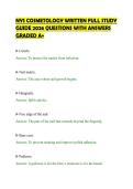 NYS COSMETOLOGY WRITTEN FULL STUDY&NewLine;GUIDE 2026 QUESTIONS WITH ANSWERS&NewLine;GRADED A&plus;