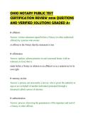 OHIO NOTARY PUBLIC TEST&NewLine;CERTIFICATION REVIEW 2026 QUESTIONS&NewLine;AND VERIFIED SOLUTIONS GRADED A&plus;
